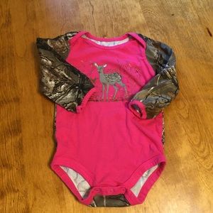 Carhartt pink camo onesie size 12 mo